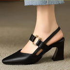 Zapatos de tacón con correa frontal para mujer - Greta