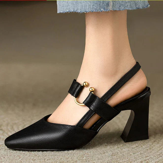 Zapatos de tacón con correa frontal para mujer - Greta