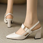 Zapatos de tacón con correa frontal para mujer - Greta