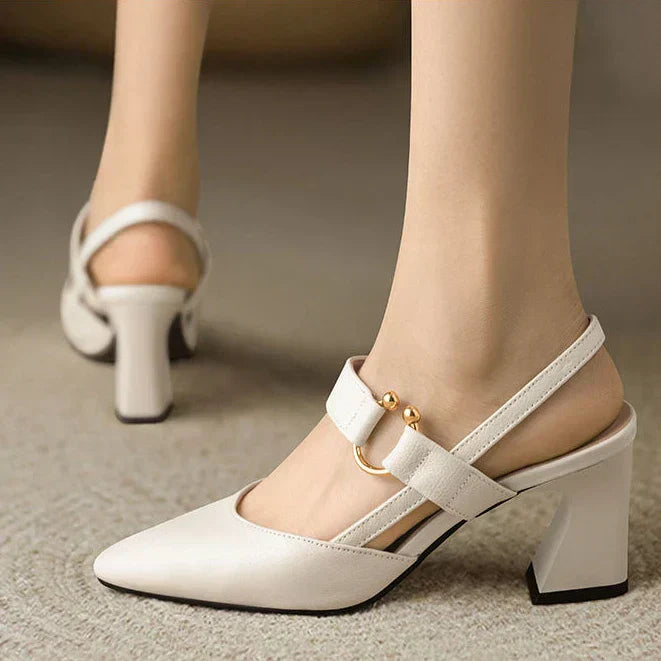 Zapatos de tacón con correa frontal para mujer - Greta