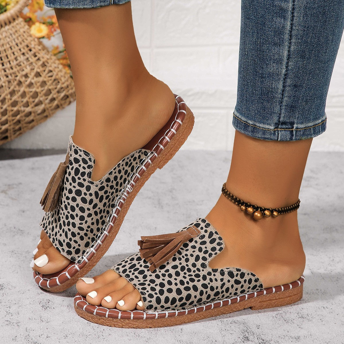 Sandalias planas con borla para mujer - Annelie