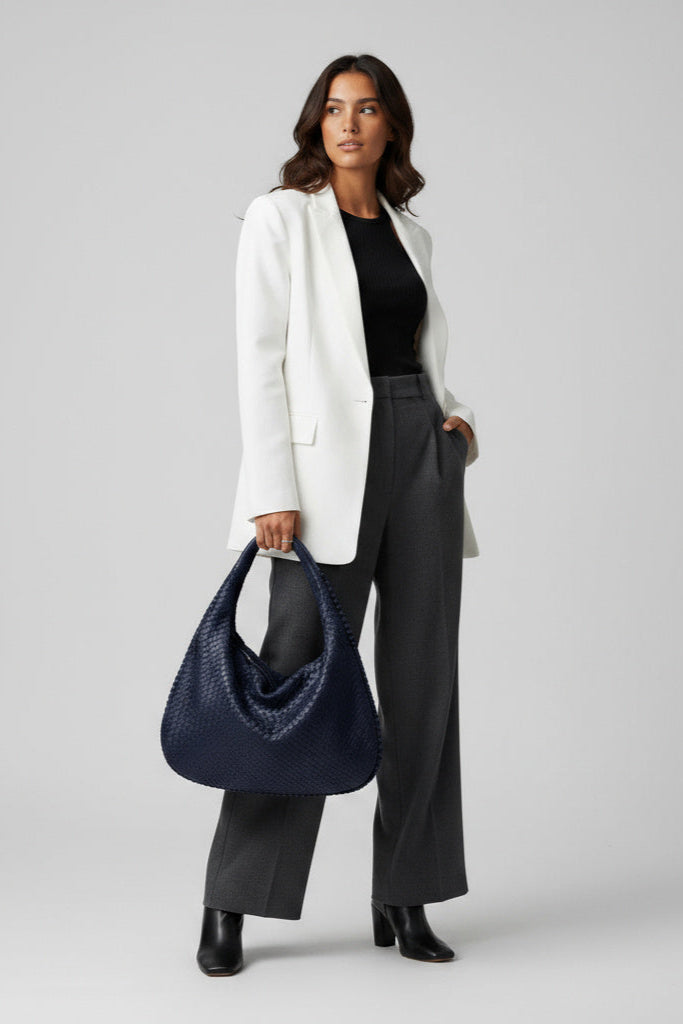 Bolso hobo trenzado grande de hombro para mujer