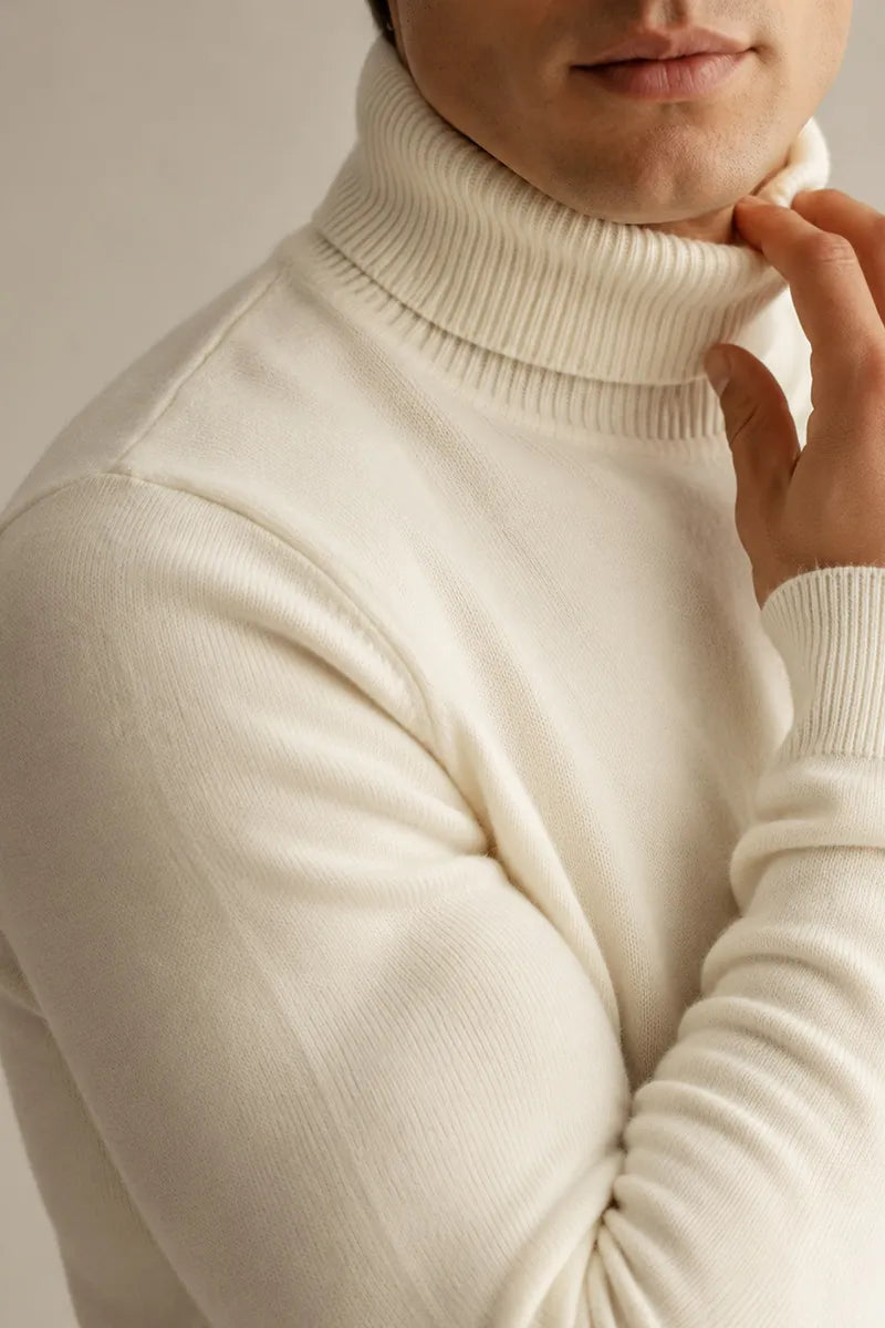Jersey hombre cuello vuelto slim fit punto liso - Caspar