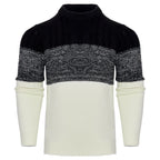 Giam - Jersey casual de manga larga de punto con bloques de color para hombre