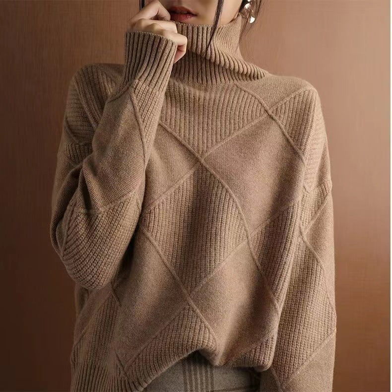 Jersey de punto cuello alto holgado para mujer - Yrsa