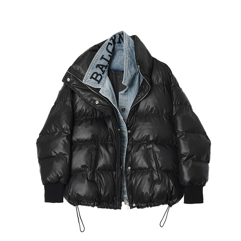 Chaqueta acolchada hombre detalles denim puños elásticos cordón ajustable urbana - Arvid