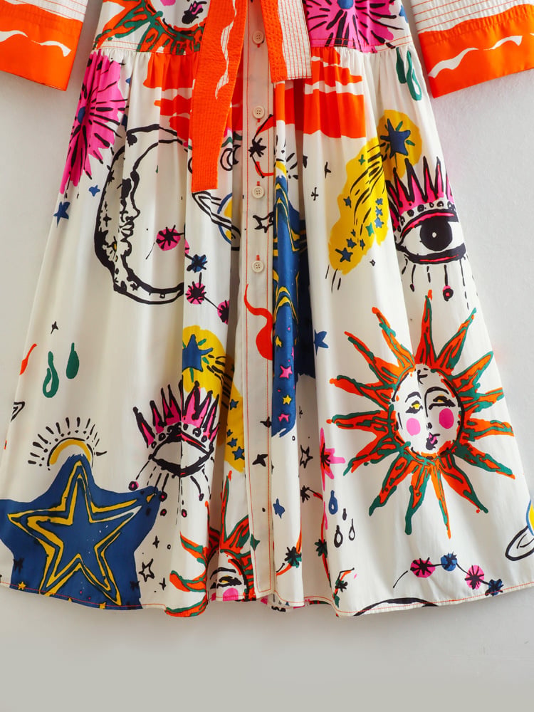 Vestido camisero maxi con estampado para mujer - Cailin
