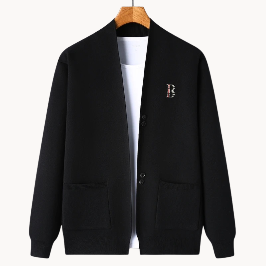 Cárdigan para hombre de corte recto con cuello abierto - Einar