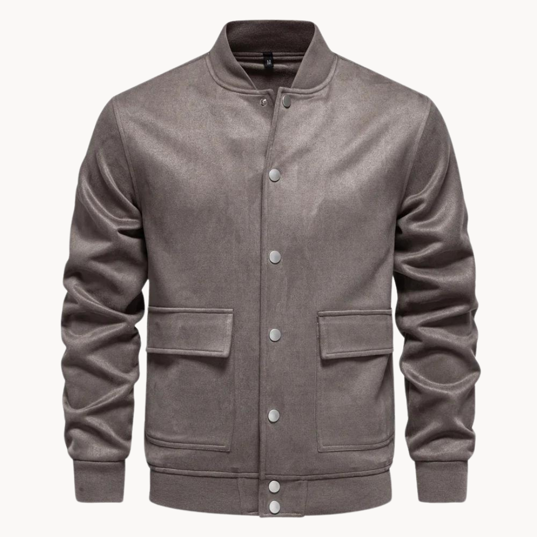 Chaqueta tipo bomber para hombre con cierre de botones y cuello corto - Bjornrik