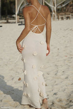Hilara - maxi vestido de punto floral con cuello en V