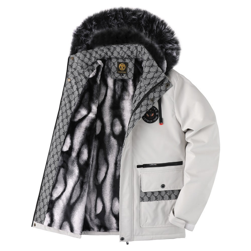 Chaqueta hombre capucha desmontable forrada piel contemporánea materiales premium - Klein