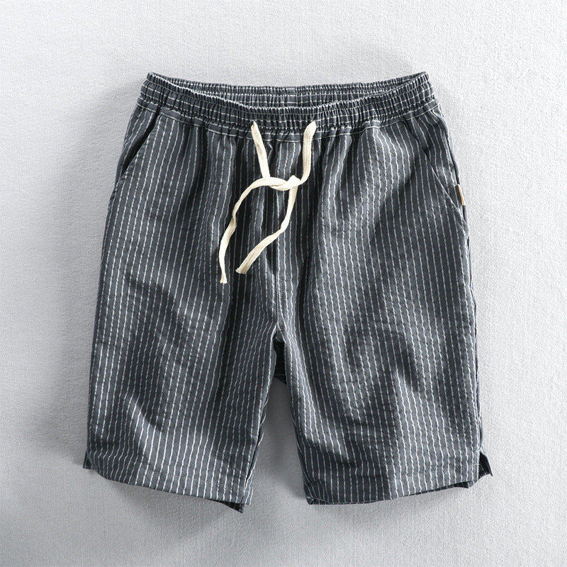 Shorts de rayas verticales con cordón ajustable para hombre - Lecce
