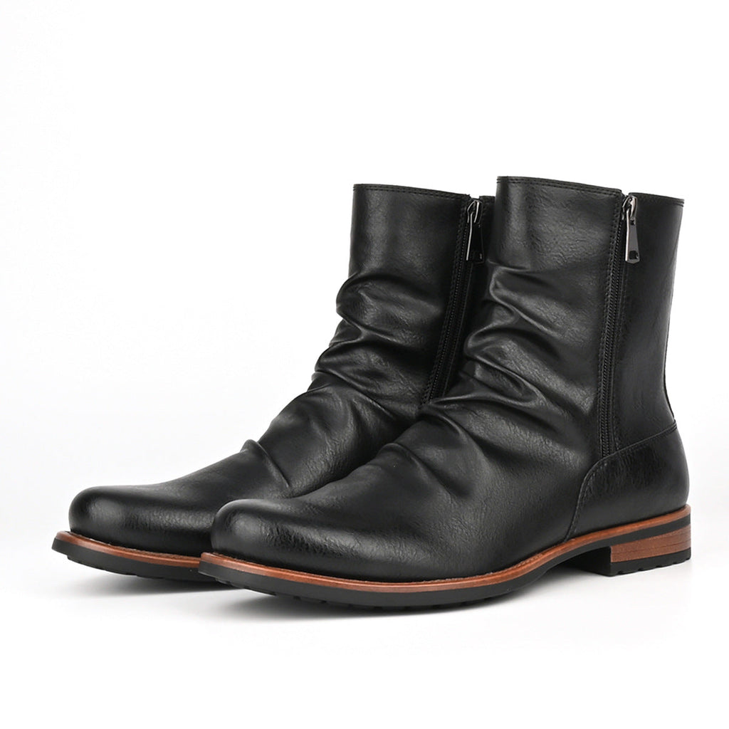 Botas de cuero para hombre con cierre lateral y suela baja - Halvor