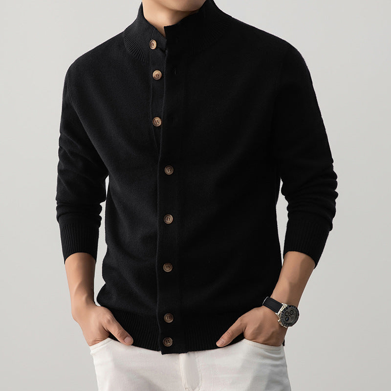 Cárdigan grueso de cuello alto para hombre - Silah