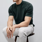 Camiseta para hombre de algodón mercerizado cuello redondo estilo minimalista - Hugo