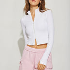 Chaqueta deportiva mujer tejido elástico estilo cropped - Bianca