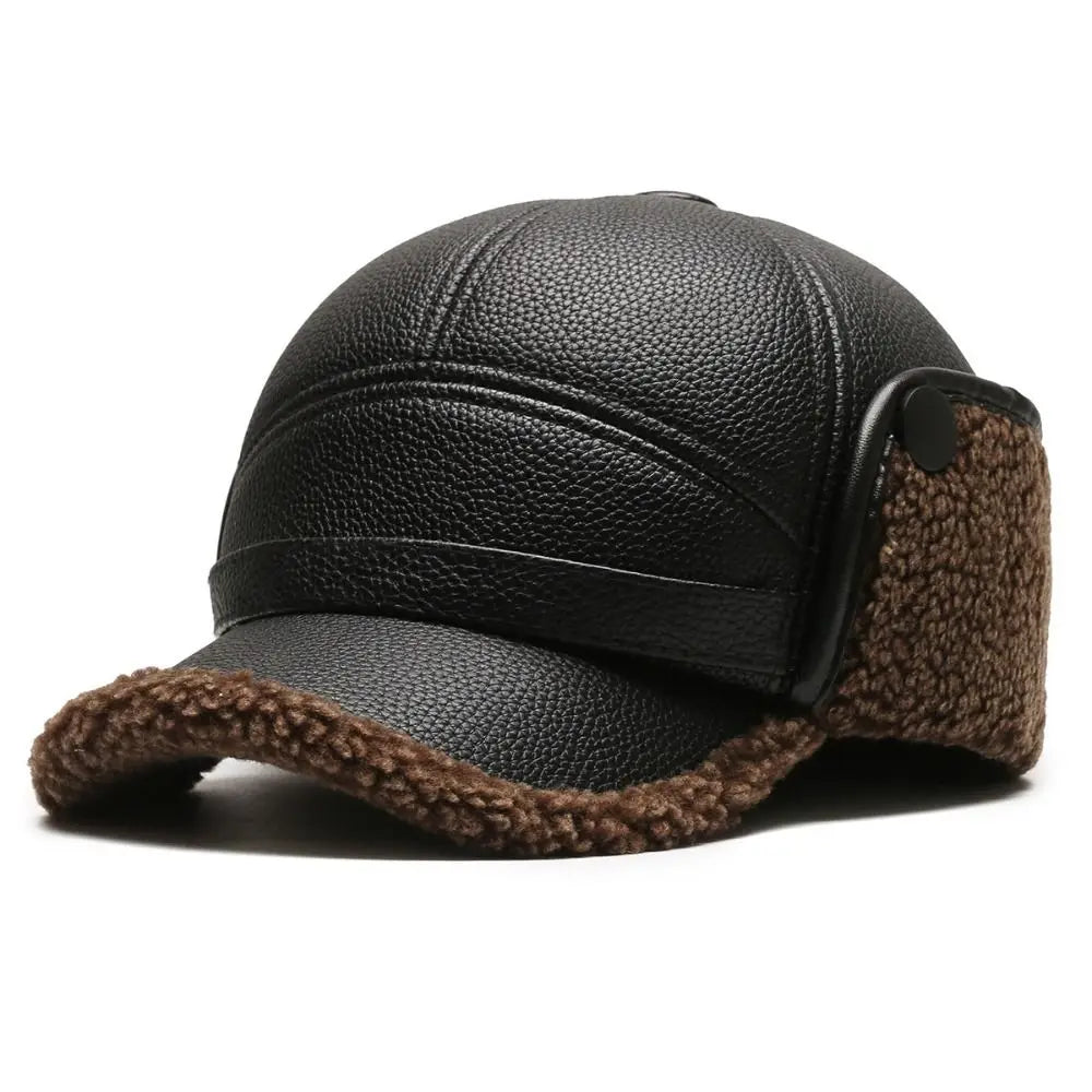 Gorra hombre efecto piel orejeras efecto borreguito - Mauro