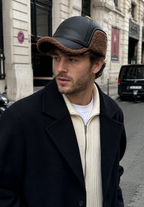 Gorra hombre efecto piel orejeras efecto borreguito - Mauro