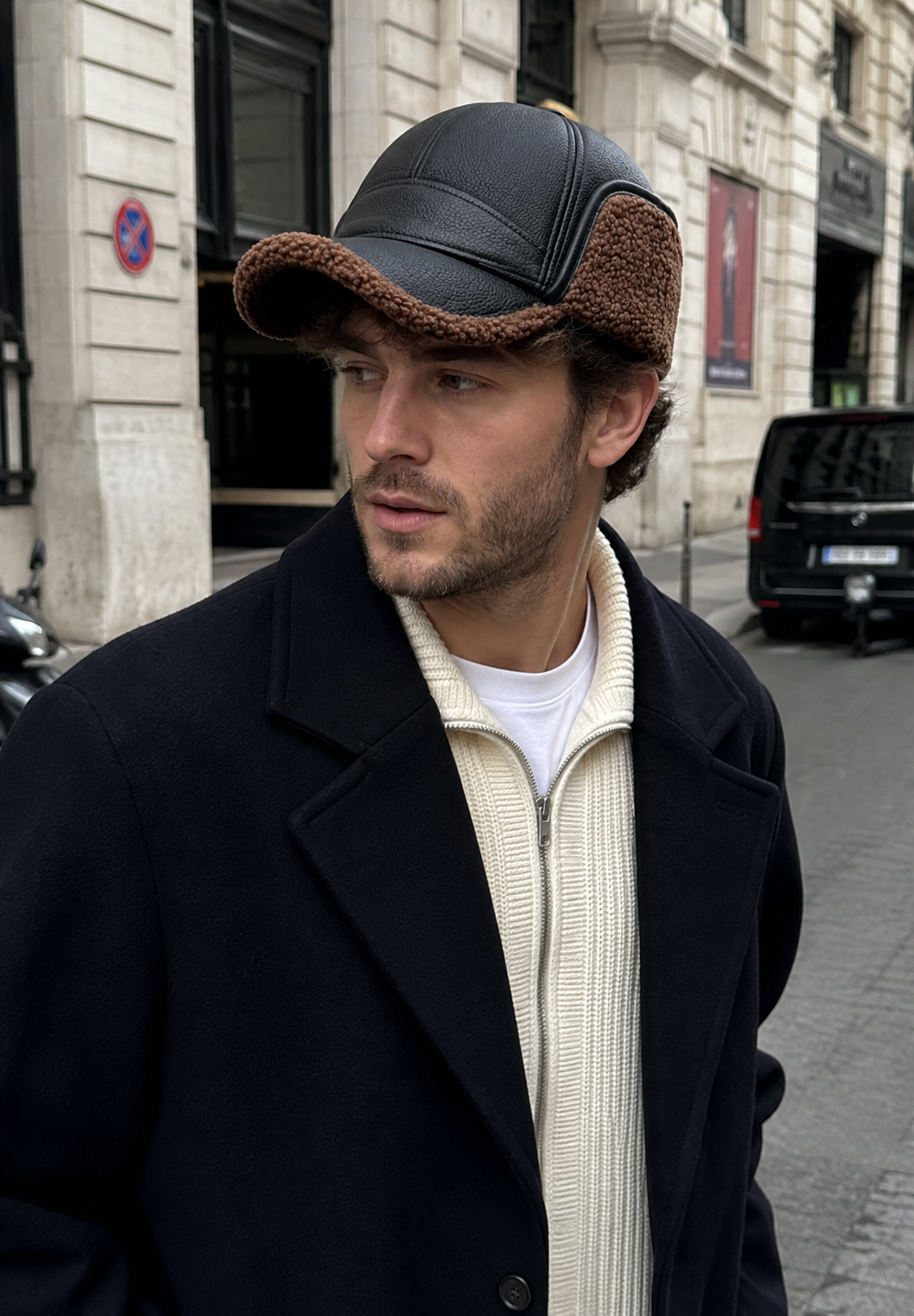 Gorra hombre efecto piel orejeras efecto borreguito - Mauro