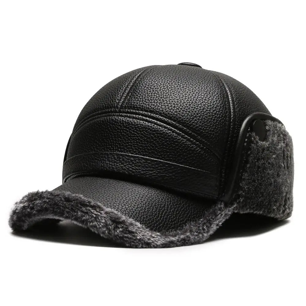 Gorra hombre efecto piel orejeras efecto borreguito - Mauro