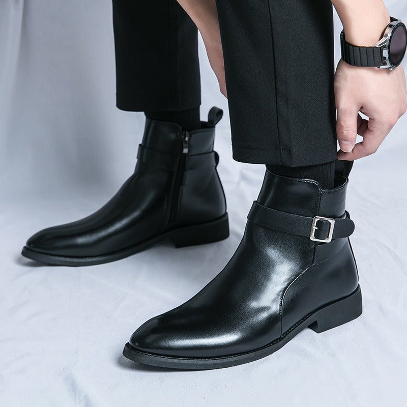 Botines hombre piel sintética hebilla lateral - Sergio