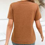 Camiseta para mujer de algodón con costuras decorativas estilo casual - Laia