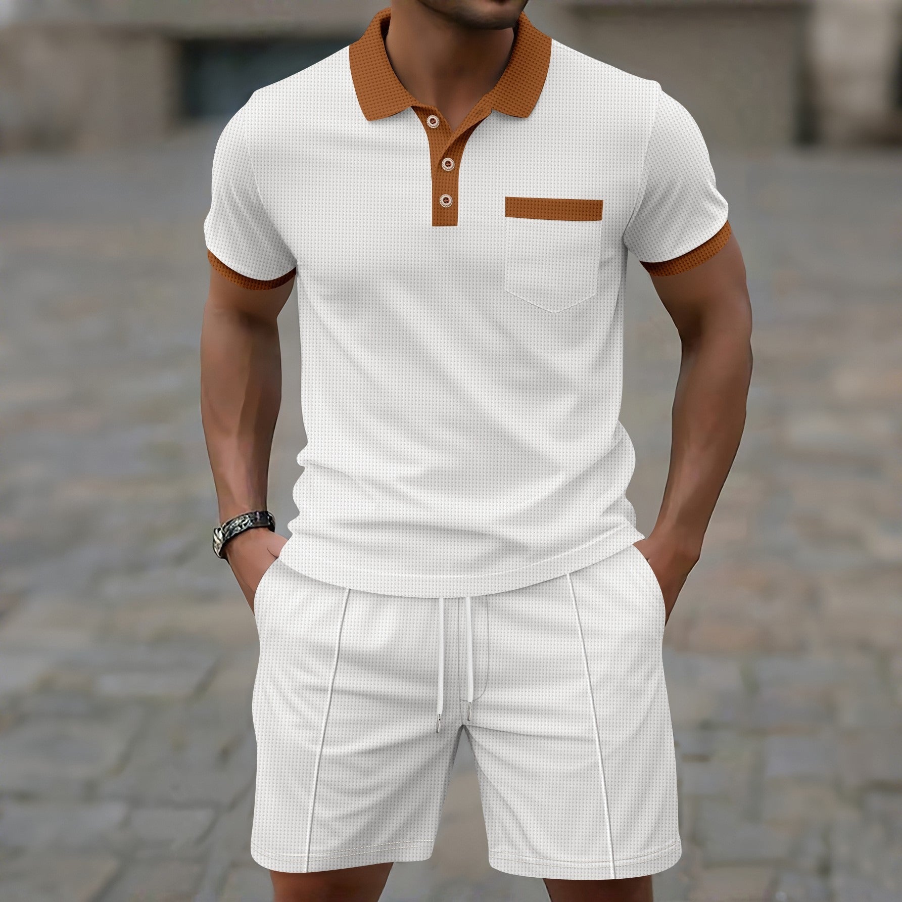 Conjunto hombre polo contraste casual moderno - Matis