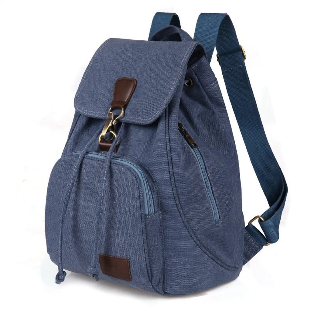 Mochila para mujer de lona resistente diseño vintage con bolsillos - Thérèse