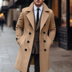 Abrigo lana hombre corte cruzado doble botonadura entallado elegante urbano - Russell
