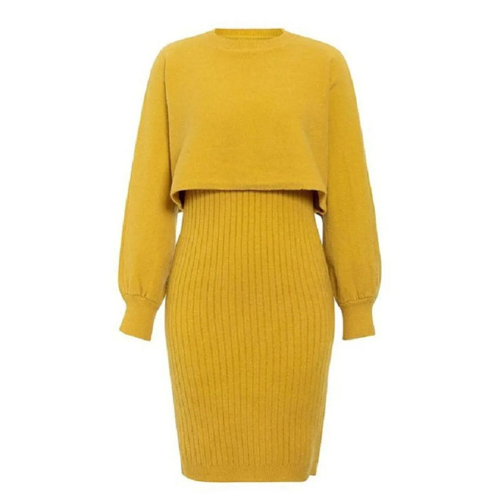 Vestido de punto con efecto dos piezas - Karine