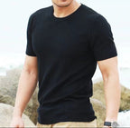 Camiseta entallada de punto fino para hombre - Einar