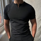 Camiseta hombre manga corta con cremallera cuello redondo - Elliot