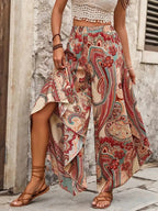 Pantalón ancho mujer estampado bohemio estilo fluido - Diana