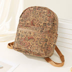 Mochila tela estampada capacidad amplia estilo vintage - Francis
