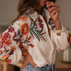 Blusa mujer algodón bordado floral estilo bohemio - Almudena