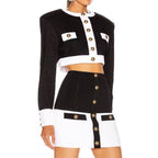 Conjunto de falda y chaqueta corta de punto estructurado - Roxane