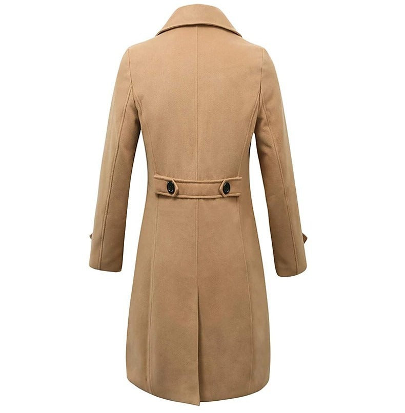Abrigo lana hombre corte cruzado doble botonadura entallado elegante urbano - Russell
