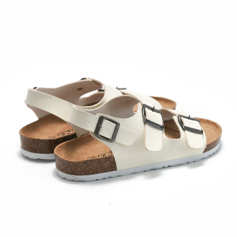 Sandalias planas mujer tiras ajustables corcho minimalistas - Larissa