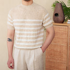 Camiseta para hombre de punto fino rayas horizontales - Benoît
