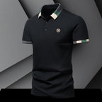 Camiseta polo para hombre de punto con textura geométrica y manga larga - Joan