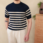 Camiseta para hombre de punto fino rayas horizontales - Benoît