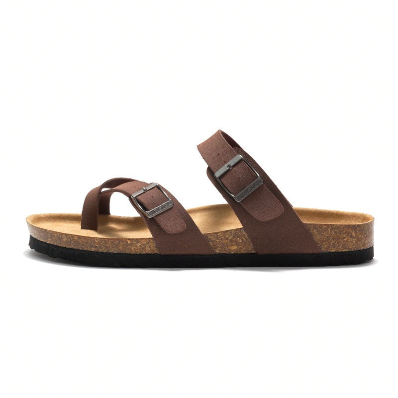 Sandalias mujer planas tiras cruzadas hebillas - Ninfa