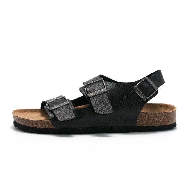 Sandalias planas mujer tiras ajustables corcho minimalistas - Larissa