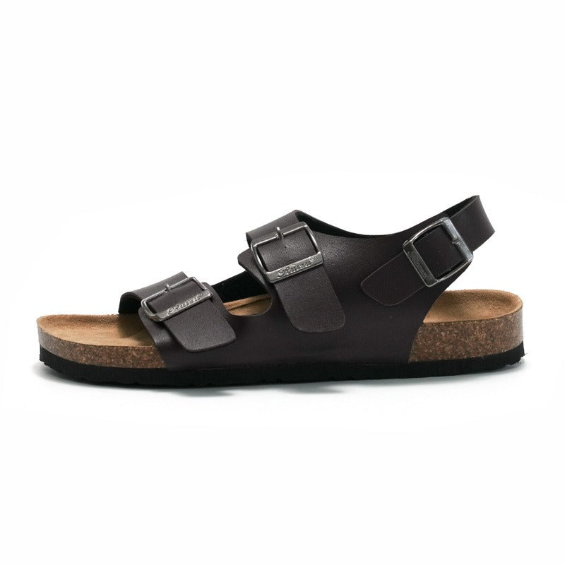 Sandalias planas mujer tiras ajustables corcho minimalistas - Larissa
