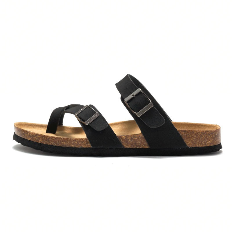 Sandalias mujer planas tiras cruzadas hebillas - Ninfa