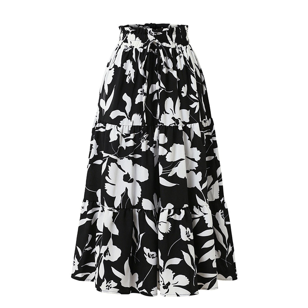 Falda midi para mujer de estampado floral diseño plisado - Camila