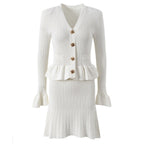 Vestido de punto con botones joya - Mireille