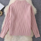 Conjunto punto mujer jersey trenzado y pantalón ancho - Melis