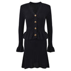 Vestido de punto con botones joya - Mireille
