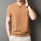 Camiseta para hombre de algodón elástico cuello mao - Adrien